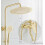 Luxury Shower Faucet Brushed Gold Rainfall System with 3 Function Hot and Cold Bathtub Tap Type D/C/A 5