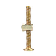 Premium M6 Kohlenstoffstahl Möbelbefestigungsbolzen 50 mm mit 6 mm Barrel-Muttern Pack