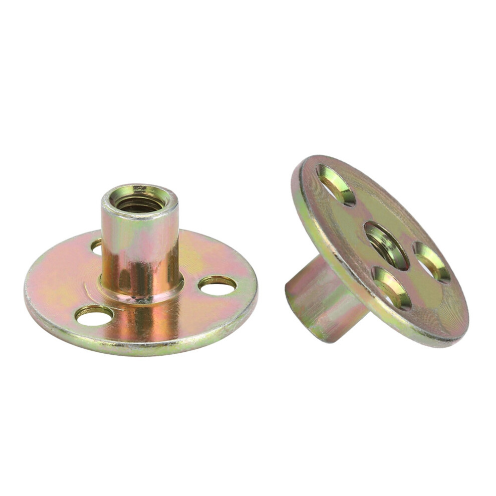 Set Of 5 Zinc Plated M8*37 Furniture Lock Nuts With Round Base And Three Holes 8121382759569