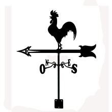 Outdoor Stainless Steel Weather Vane Wind Direction Indicator for Roof or Garden Retro Decor