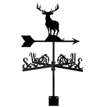 Garden Roof Weather Vane RustResistant Metal Wind Direction Indicator for Yard and Outdoor Decor
