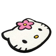 Cute Cat Area Rug for Kids Room, Soft Plush NonSlip Pink Nursery Floor Mat, 20x23in Rectangular