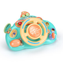 Blue Baby Steering Wheel Toy with Lights and Sounds for Stroller and Car Seat