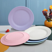Dream Lifestyle Lightweight Plastic Plates, Reusable Unbreakable Dinner Plates for Food, Snack, Fruit, Salad, Dishwasher & Microwave Safe, Assorted
