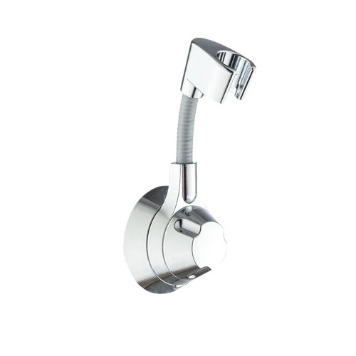 Shower Head Holder with 360 Adjustable Angle, No Drill Suction Cup Mount, Silver, 1pc