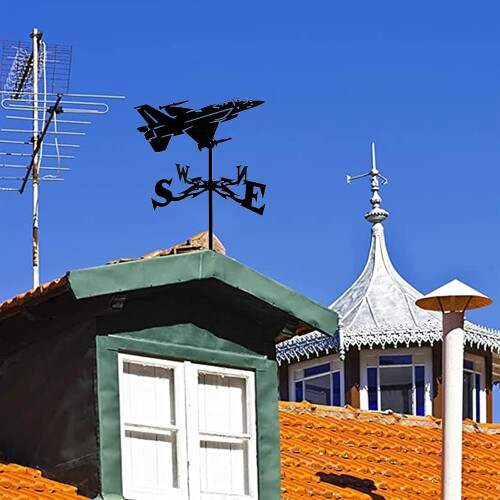 Metal Weather Vane with Mounting Bracket, Rust Resistant Wind Direction Indicator for Garden Decor 1