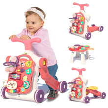 5 in 1 Baby Walker for Girls with Convertible Scooter and Activity Center, Adjustable Speed, Red
