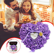 Yakbaofuo Hot Sale Cake Mould With Ribbon For Wedding Supplies Ring Gift Pearl Wedding Heart Box Home Decor