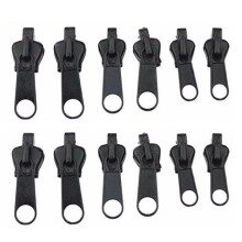 12pcs 3 sizes Universal Instant Fix Zipper Repair Kit Replaceme Black one size