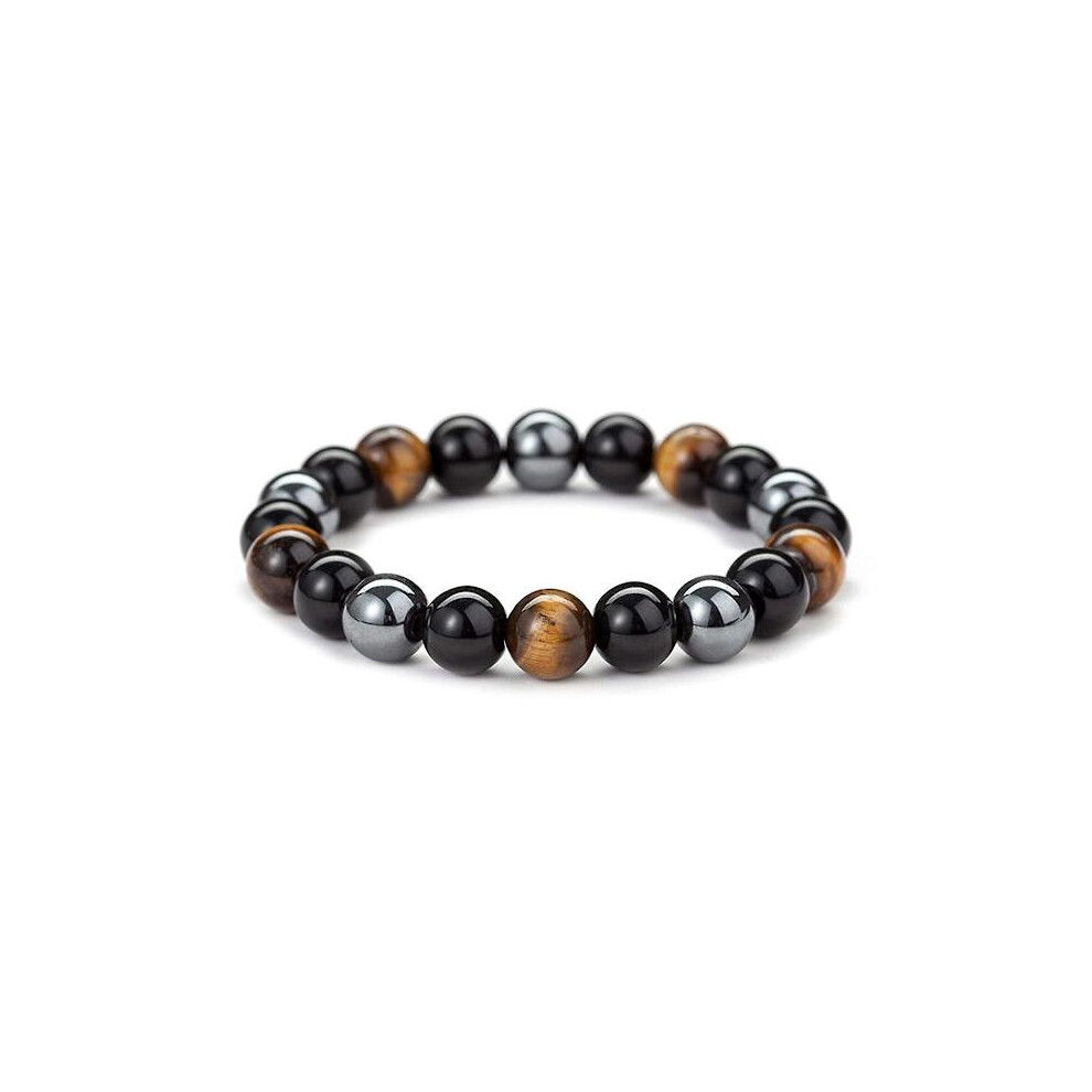 Beads Bracelet Triple Protection Obsidian Tiger Eye And Hematite Stone Bracelet Men And Women Prayer Beads Black 9110895338834