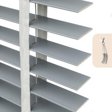 Cordless Wooden Venetian Blinds Room Darkening Privacy Shades Custom Size Light Filtering Silver