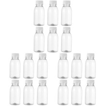 Plastic Water Bottles Juice Milk Reusable Empty for Drinks Glass Mini Small with Lids 18 Pcs