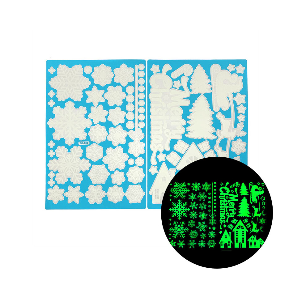 1 Sheet Merry Christmas Snowflake Snowman Window Sticker Christmas Wall Stickers Kids Room Wall Decals LJQ