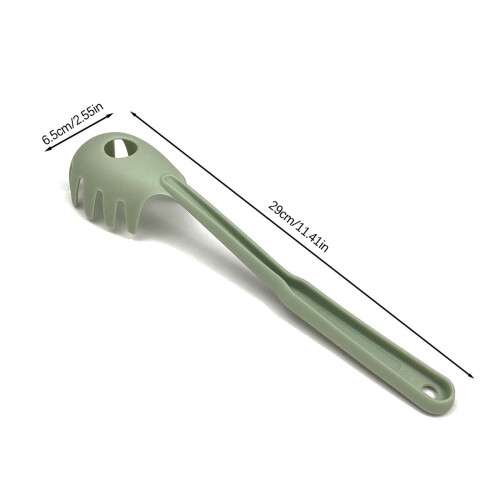 Pasta Fork Kitchen Tool Comfort Grip Soft Durable Non Stick Pan Special Kitchen Tool Hanging Storage Green 2