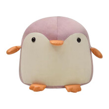 Kids Footstool Cute Penguin Design Animal Pouffe Ottoman for Children and Adults Pink
