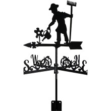 Outdoor Metal Weather Vane with Rustproof Iron Wind Direction Indicator for Garden or Roof Decor