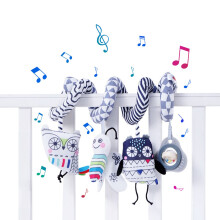 Baby Car Seat Toy with MultiSound Sensory Play for Newborns 012 Months, Stroller Hanging Owl