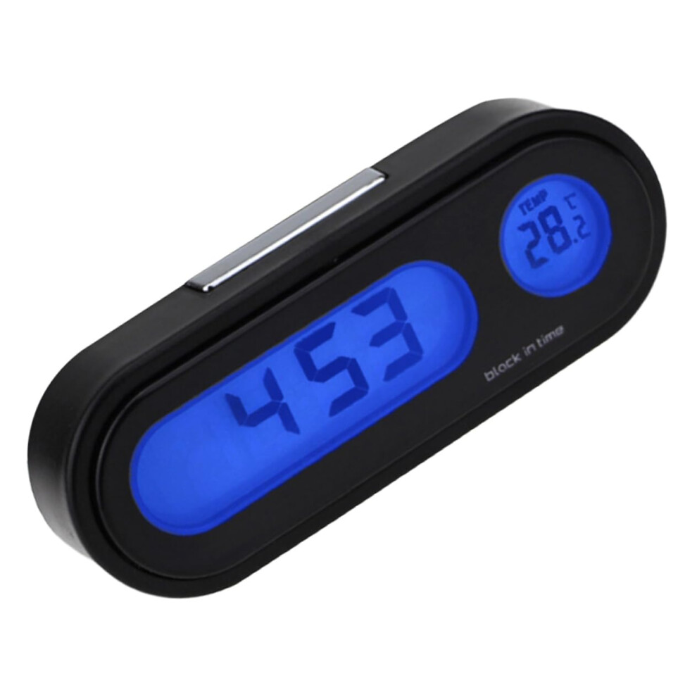 Car Dash Clock With Digital Thermometer Led Backlight For Vehicle Dashboard Home Office Blue 9174973076827