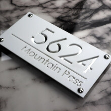 Custom Acrylic House Number Sign Weatherproof Address Plaque for Outdoor Wall, White Silver