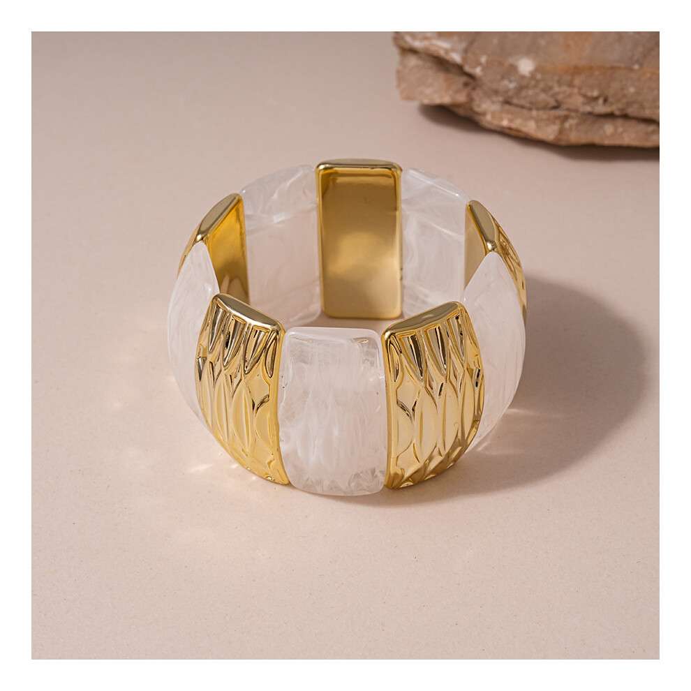 (style 5) White Transparent Resin Bracelet Bangles for Women Men Irregular Geometric Round Wide Stacking Bracelets Hand Jewelry New In-image-OPC-PR6SN8T-NEW