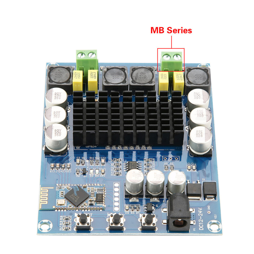 120W+120W Dual Bluetooth Audio Amplifier Board, 98X80x18mm 8791382762748