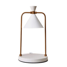 Dimmable Candle Warmer Lamp with Adjustable Brightness and Metal Base for Home Decor White