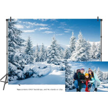 7x5ft Christmas Backdrops for Photography Winter Scene Backdrop Winter Landscape Forest Ice and Snow World Theme