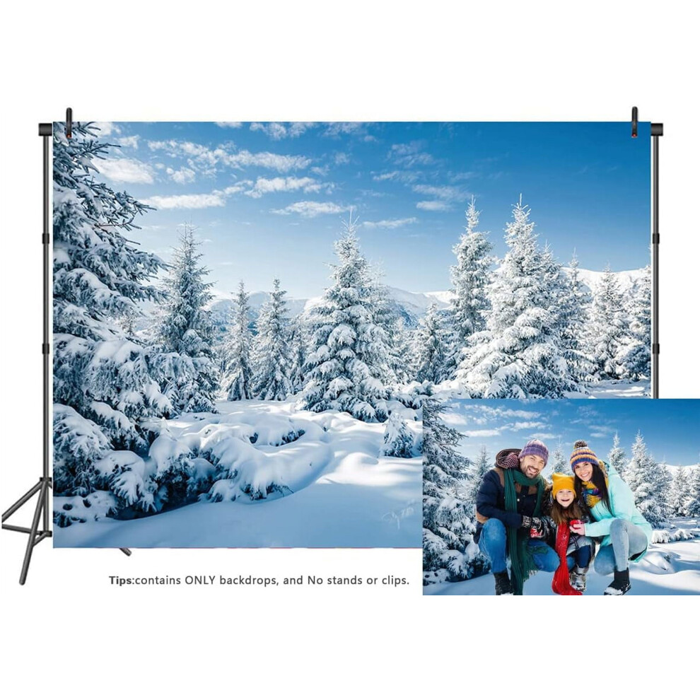 7X5ft Christmas Backdrops For Photography Winter Scene Backdrop Winter Landscape Forest Ice And Snow World Theme 9322103576611