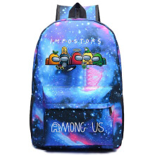 Zaino scolastico per ragazzi Among Us - Paglia blu stellata