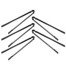 Set di utensili per barbecue, accessori per barbecue all'aperto, accessori per picnic, pinze per carbone, 5 pezzi, ceppo in metallo