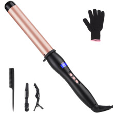 32mm Ceramic Curling Iron for Big Curls, Professional Hair Curling Wand with Adjustable Temperature and Auto ShutOff
