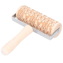 Christmas Patterned Rolling Pin, Exquisite And Unique Festive Design For Your Holiday Baking, Durable And Moistureproof Wooden Dough Roller, Perfect