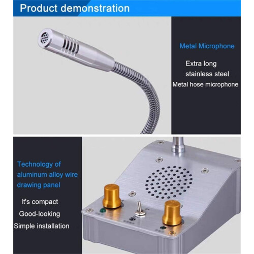 Window Intercom System with Clear Loud Volume, 360 Bendable Mic, Noise Resistant for Office and Store 1