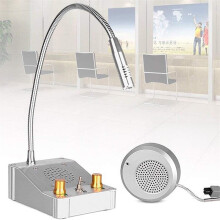 Window Intercom System with Clear Loud Volume, 360 Bendable Mic, Noise Resistant for Office and Store