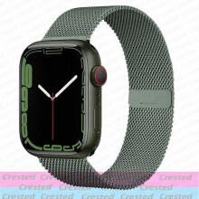 Milanese Loop-armband kompatibelt med Apple Watch Ultra, 44 mm, 40 mm, 45 mm, 41 mm, 49 mm, 42 mm, 38 mm, för Series 3, 6, 7, 8SE, Grönt