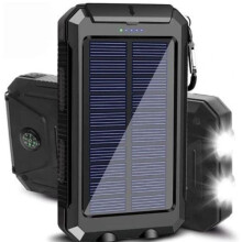 Novo Powerbank com células solares - 20.000mAh - Preto250