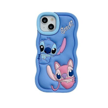 Cás Cosanta Gleoite Silicone Bog Lilo & Stitch Ardchaighdeáin atá comhoiriúnach le iPhone6-15