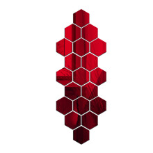 Offres RnemiTe-amo ! Décoration murale, stickers muraux, 19 pièces, autocollant mural hexagonal effet miroir 3D en vinyle amovible, décoration