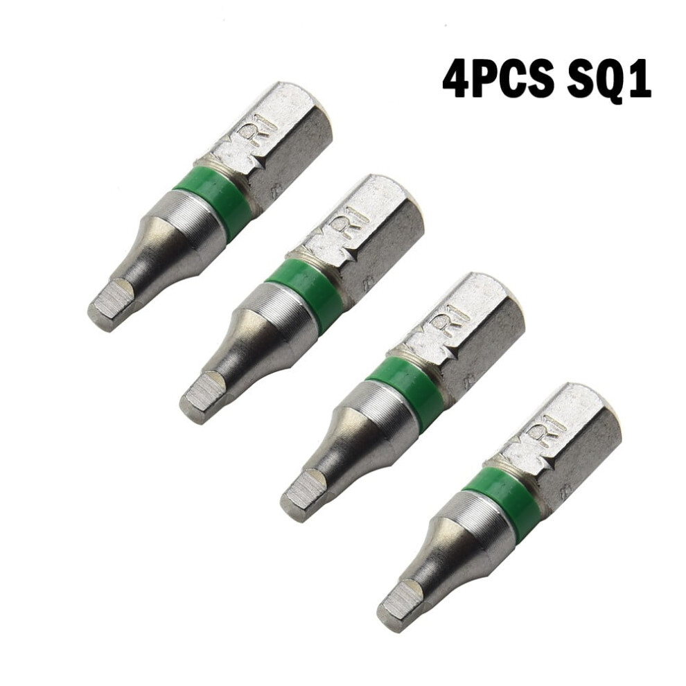 Lylong Tool Kit 4Pcs Sq1 Sq2 25Mm Screwdriver Bits Magnetic Square Head 6.35Mm Hex Shank Sq1 9423501405821