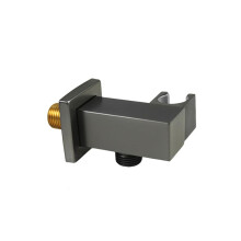 Handheld Shower Head and Bidet Sprayer Holder, Wall Mounted Brass Bracket, Matte Black Adjustable G1/2