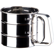 Cup Flour Sifter, Semi Automatic Small Baking Sieve, Stainless Steel, Fine Mesh Sieve Flour Duster