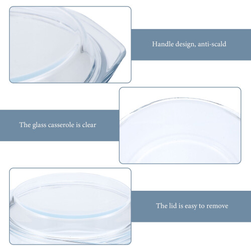 Baking Pan Roasting Microwave Glass Casserole Dish Bowl Bakeware Round 2