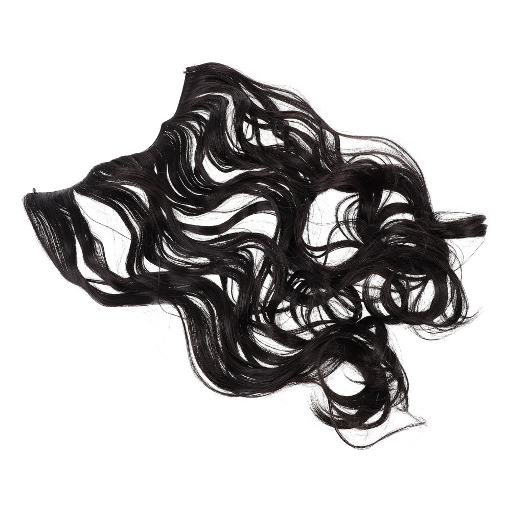 Unisex Wavy Hair Extensions Ponytail Human Curly Bang Wig Clips For Straight Wigs Hairpiece