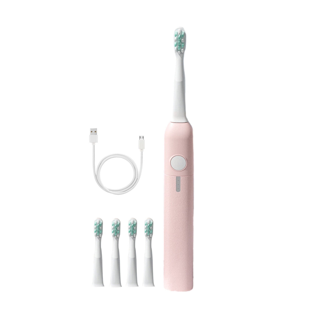 Yonrjhukm USB Charging Electric Toothbrush, Electric Toothbrush with 4 Brush Heads, Smart 3 Gear Electric Toothbrush IPX7
