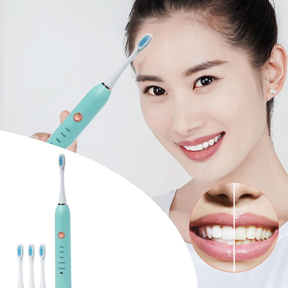 YgkuHd Electric Toothbrush, Low Noise, Portable, Smart Timer Electric Toothbrush IPX7 Water Electric Toothbrush Vibration