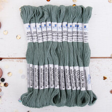 12 Skeins ThreadArt Premium Egyptian Cotton Floss | Antique Grey | 6-Strand Divisible 8.75yd Each for Embroidery, Cross Stitch, Crafts