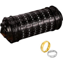 Unique Cryptex Puzzle Box, Bronze Metal with Hidden Compartment - Compatible with Da Vinci Code Fans, Ideal for Notes, Cash, Rings