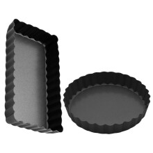 2 Pcs Egg Tart Tray Baking Cake Mold Pan Dishes for Oven Round Pizza Live Bottom Molds Bakeware