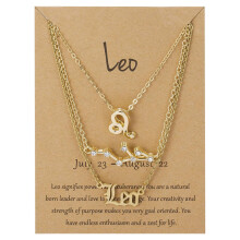 Kiplyki Wholesale 3-piece Set Of Three-piece Sky Ancient English Letter Twelve Constellation Necklace