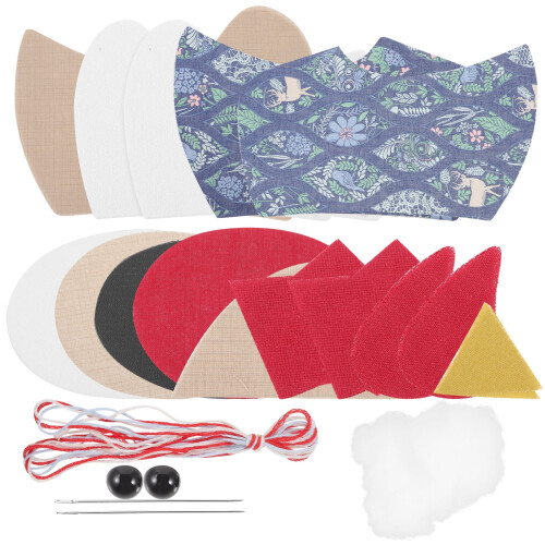 Patchwork Basket Print Fabric Plush Baby Doll Bundle DIY Embroidery Kit Materials Storage Cloth